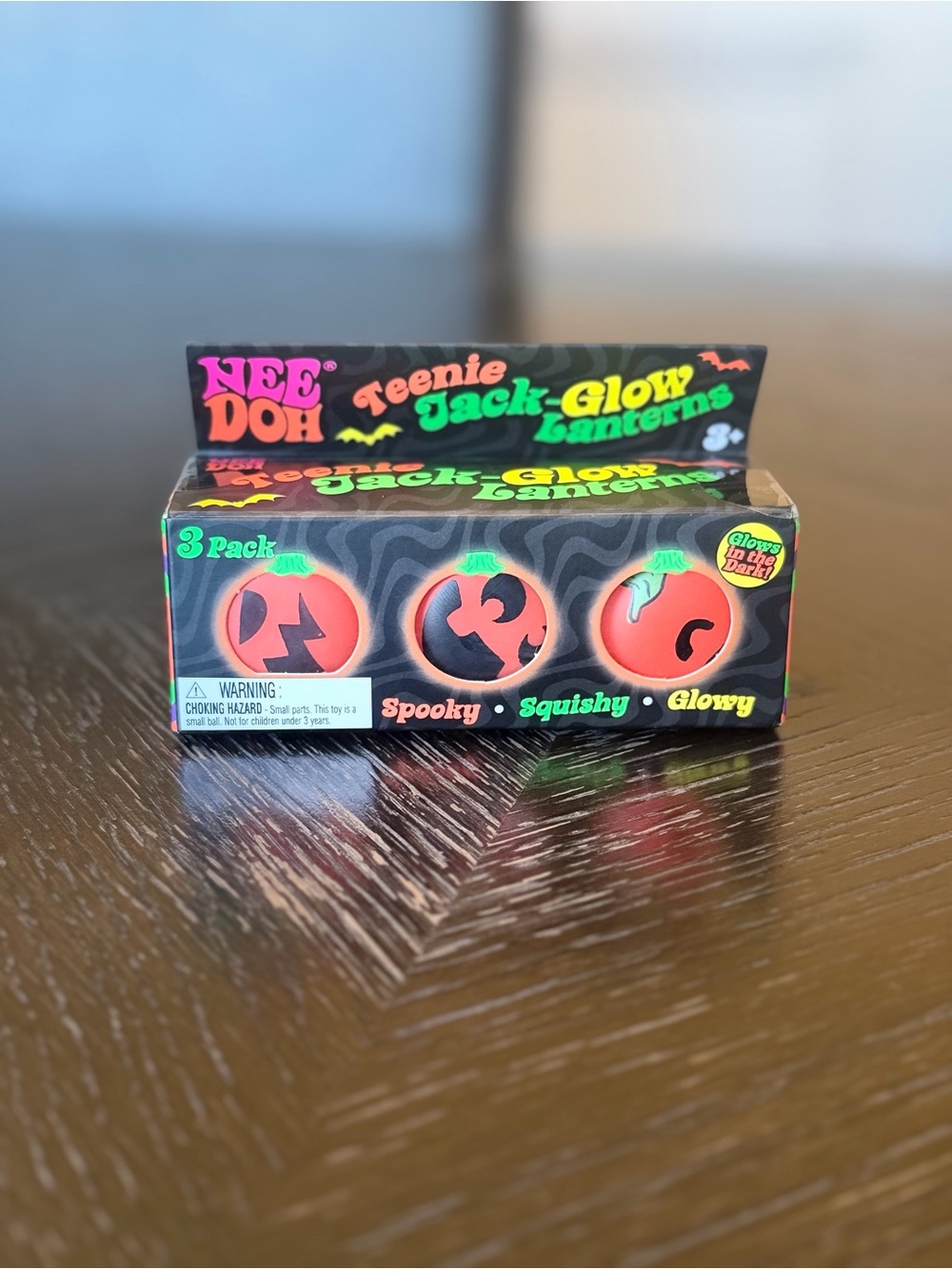 Schylling NeeDoh Teenie Jack-Glow Lanterns Pumpkin Squishy Toy (3 Pack)